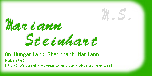 mariann steinhart business card